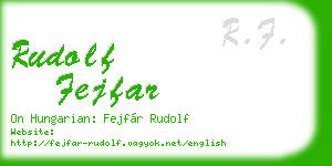 rudolf fejfar business card
